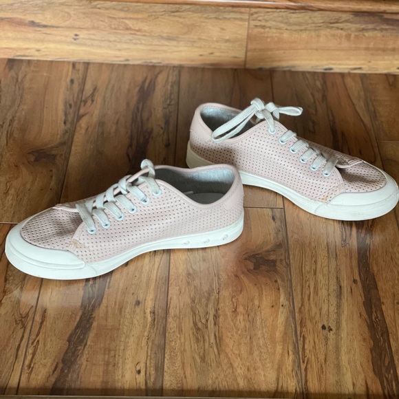 rag & bone Standard Issue pink leather lace up perforated sneakers 37 - Picture 3 of 7